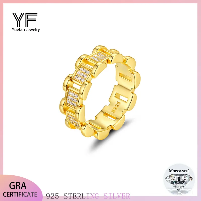 

Hip-Hip 925 Sterling Silver Moissanite Diamonds Ring Rock Women Fine Jewelry Rings Woman Party Valentine's Day Christmas Gift