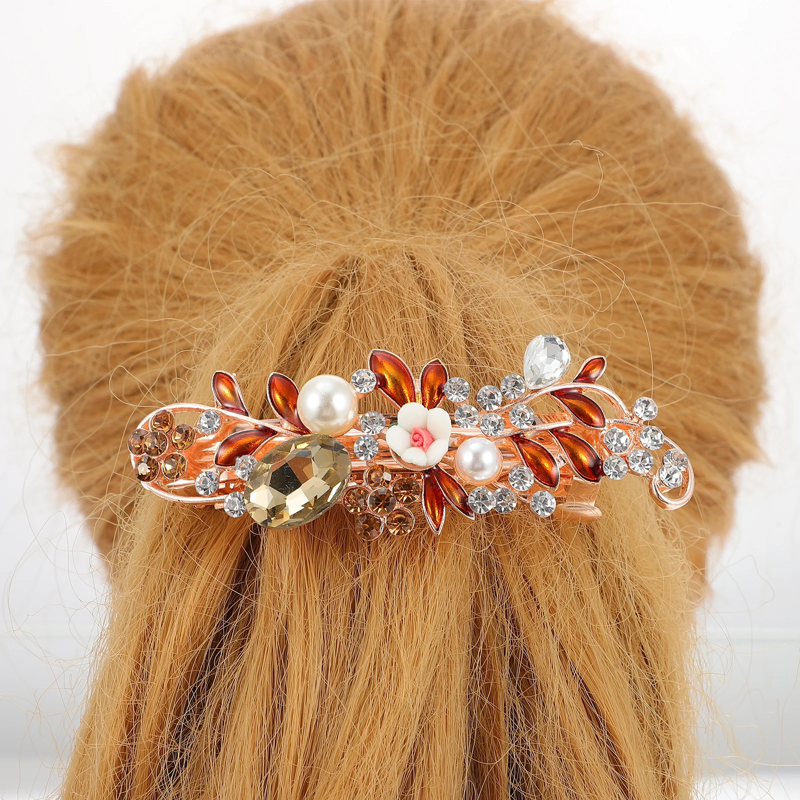 

2 Pcs Pearl Clips for Hair Hairpin Pins Neutral Wed Rhinestone Accessories Mother