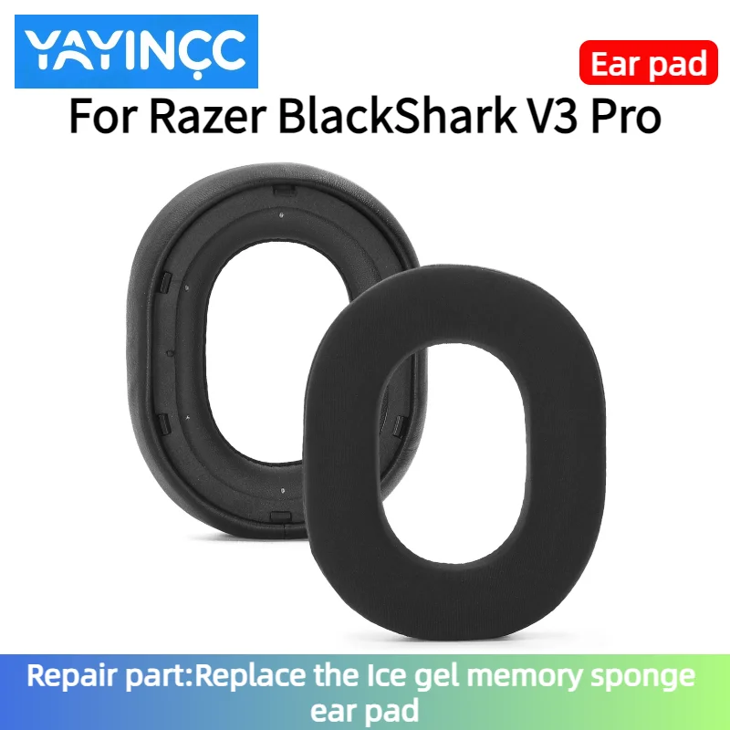 

Replacement Ice gel memory sponge Ear pads With plastic buckle Fits For Razer BlackShark V3 Pro Headphones Repair Parts