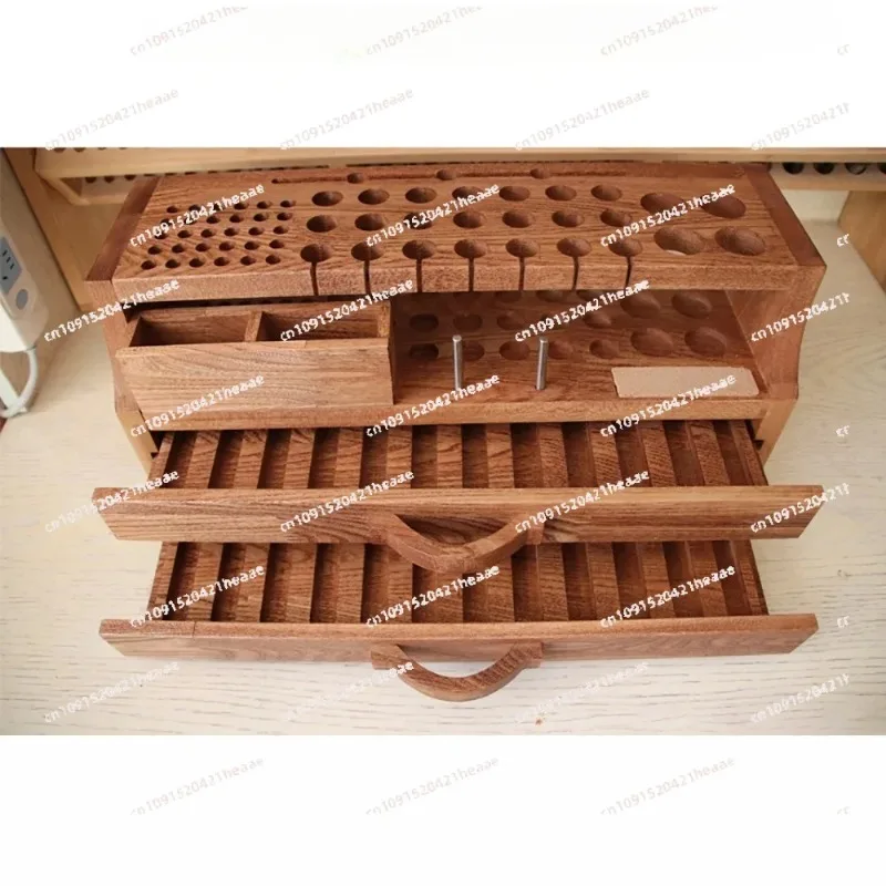

Suitable for Storage Rack Practical Leather Tool Holder Handmade Leathercraft Carving Cutting Tools Double Drawer