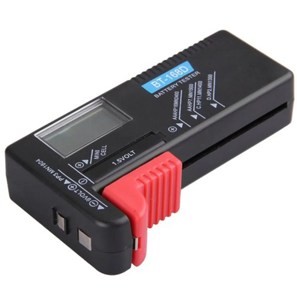 Universal Battery Tester LCD Digital Volt Checker for 9V 6f22 006P and 1.5V Aa Aaa Button Cells Black