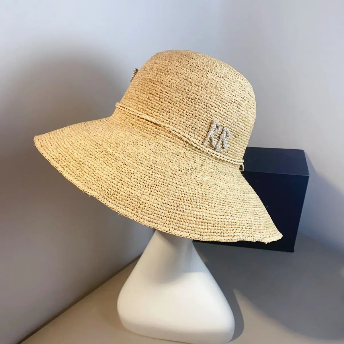 2024 Women\'s Summer Hat Sunshade Hat Sunscreen Hat Vacation Beach Wide brim Fisherman Hat Pearl Hook Needle Lafite Straw Hat