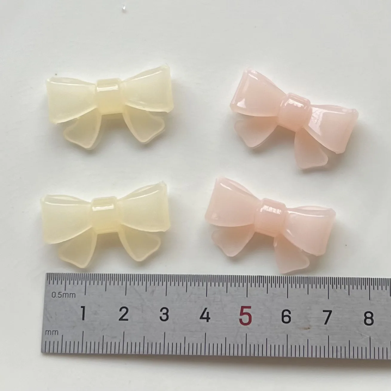 5pcs miniso series bow cartoon resin flatback cabochons diy crafts materials jewelry making charms