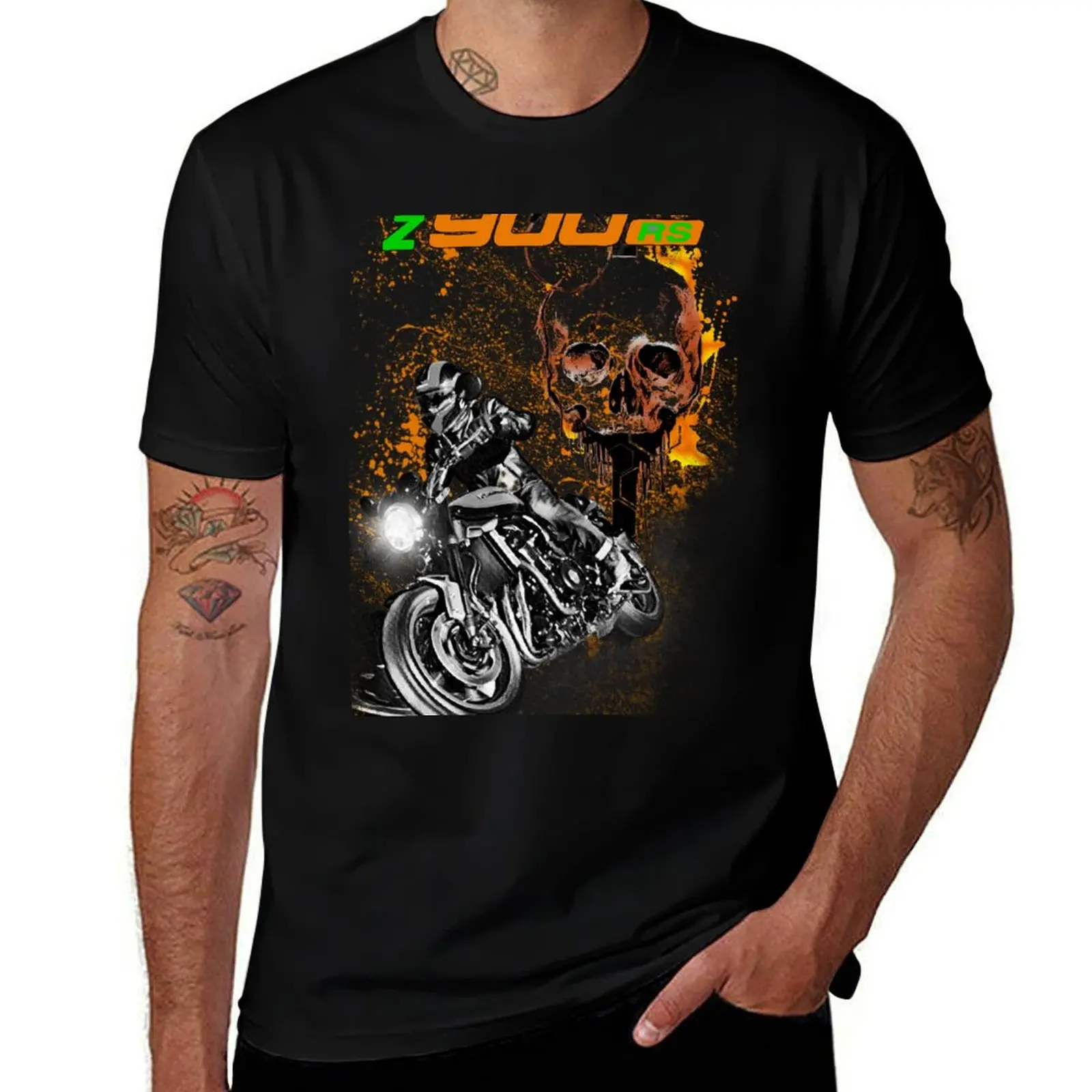 

Cafe Racer 900 kawa Z 9 RS Skull T-Shirt custom t-shirts korean fashion cotton man t-shirts men clothing