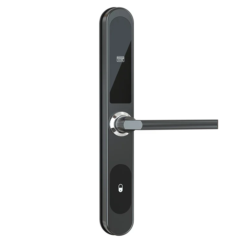 Broken bridge aluminum door lock KFC narrow side door translation sliding door framed glass induction swipe lock