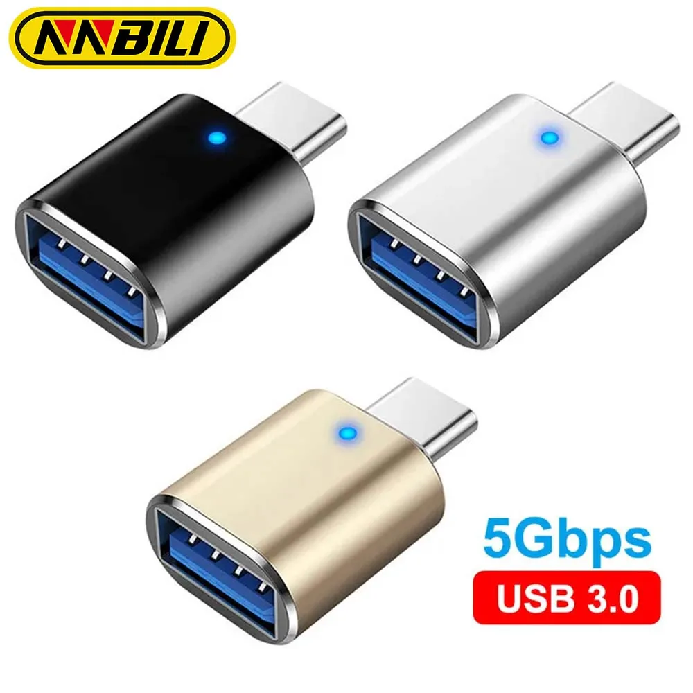 NNBILI USB 3,0 a tipo C adaptador OTG a USB C USB-A a Micro USB tipo C conector hembra para HUAWEI Samsung Xiaomi POCO adaptadores