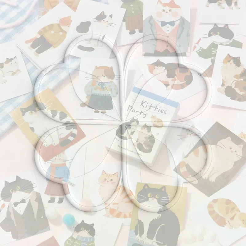 50Pcs Scratch Resistant PET Stickers Coffee Bakery Dessert Decals for DIY Laptop Skateboard Decor