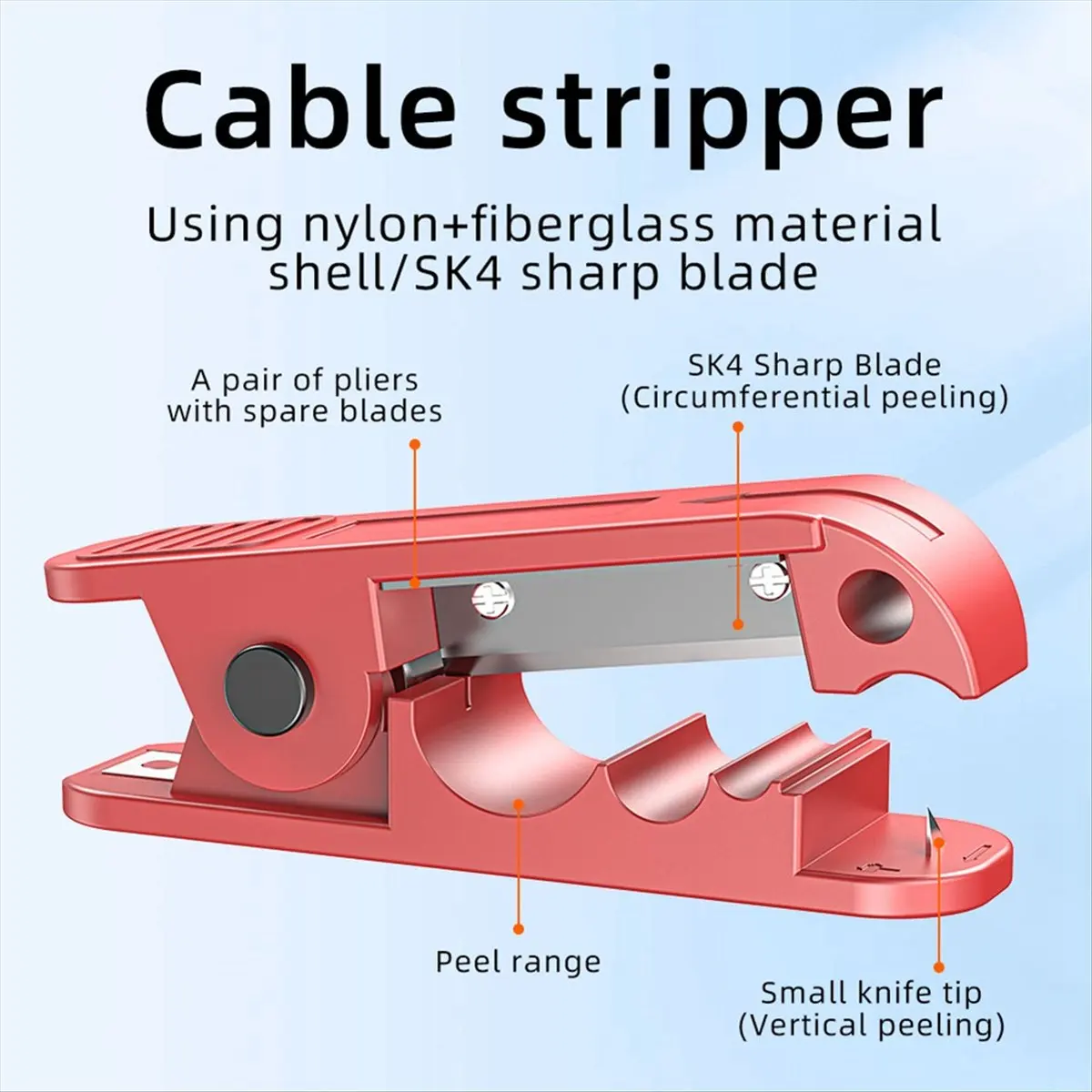 ABAN Fiber Optic Cable Cutter IPC-240 Rotary Cutting Stripper Multi-Function Stripper for 4-240mm Insulated Wire and Cable