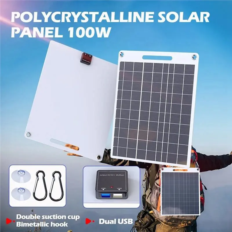 N91R-Fast Charging 14W 5V Solar Panel Portable With USB Output For Phone, Power Bank Outdoor Camping, Home, RV,Emergency Use