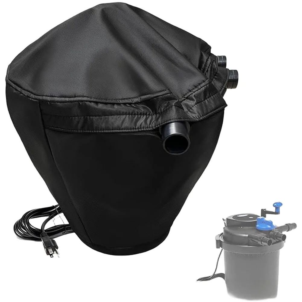 Black Pond Filter Cover Waterproof and Dustproof with UV Protection 12.2 x 12.2 x 15.9 Inches Oxford Cloth Material