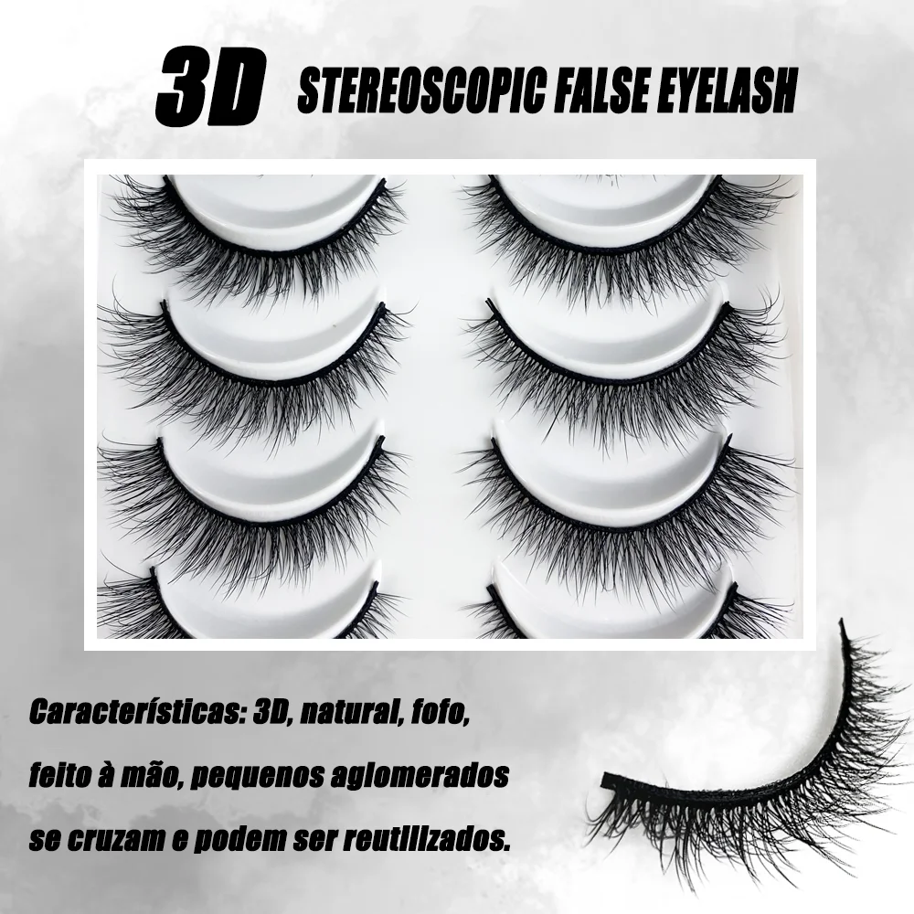 New 10-Pairs Natural 3D Mink Lashes Fluffy Wispy Fake Eyelashes Cross Messy Dense Eye Lashes Faux Cils Makeup