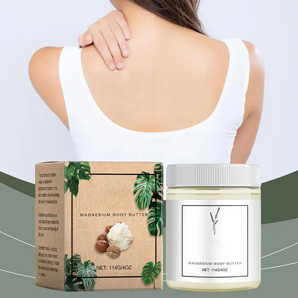 Natural Magnesium Cream For Neuropathy, Magnesium Body Butter Deeply Moisturizes Skin, Soft Smooth Magnesium Lotion Leg Cre B1i0