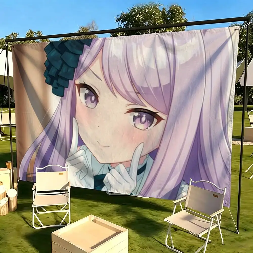 M-Mejiro McQueen Uma Musume  Flags for Bedrooms Home Decor Items Outdoor Decors Garage Decoration Flaga