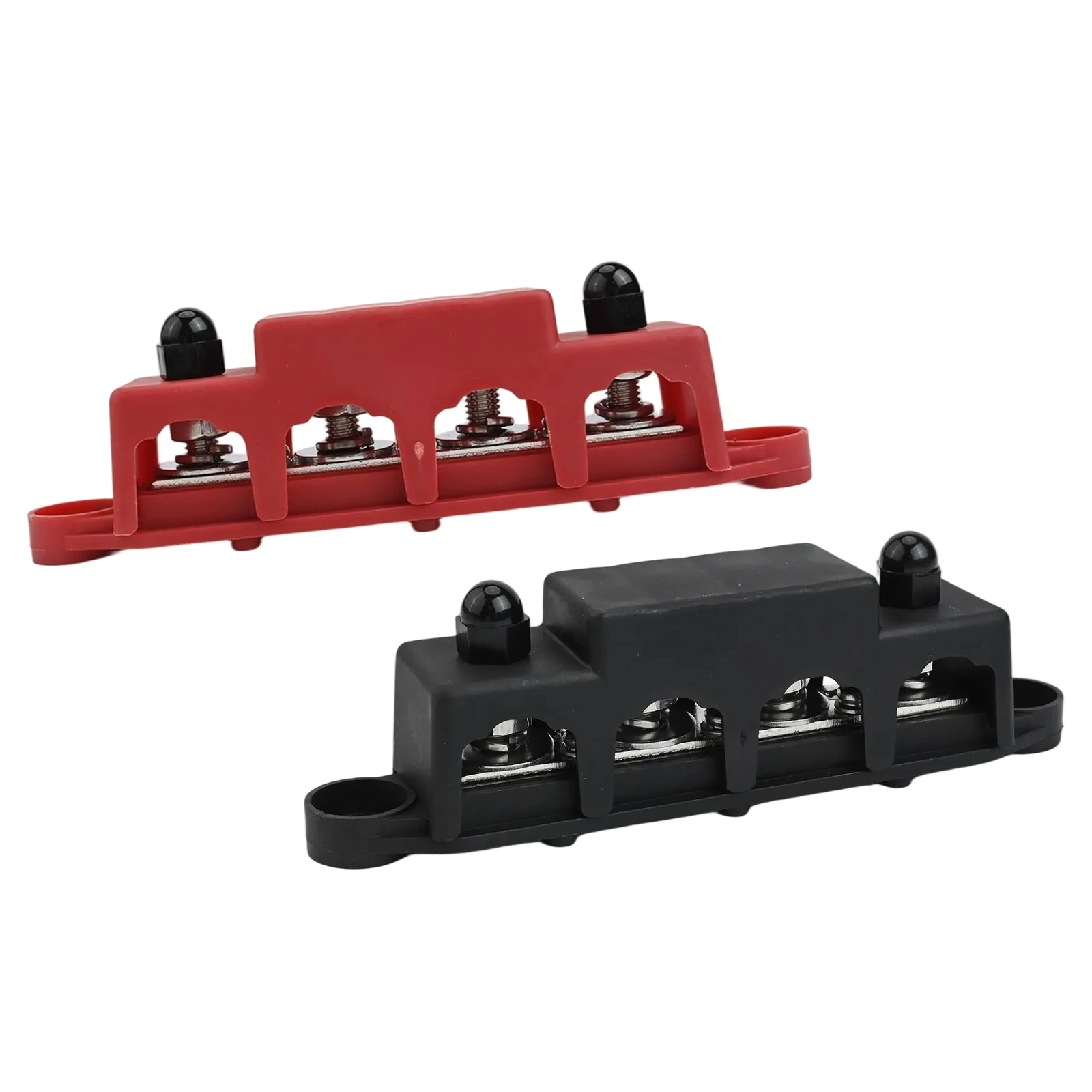 2Pcs 12V-48V 250A Power Distribution Block 4 Post Busbar With M8 Terminals For Caravan Boat Solar System Electrical Connection