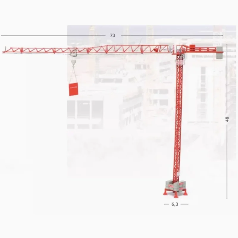 1/87 Metal Alloy Heavy Tower Crane Libra Tower Diecast Crane Construction Model Fans Collections Decoration Display Souvenirs