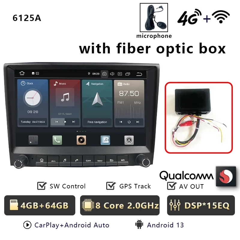 CHSTEK Android 14 autoradio multimediaspeler voor Porsche Boxster 987 Cayman 911 997 Carplay autoradio WIFI 4G GPS BT head unit - afbeelding 1