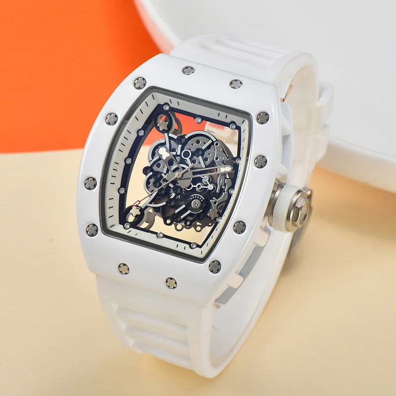 New skeleton personality tiger head watch ceramic oil mechanical movement unisex watch