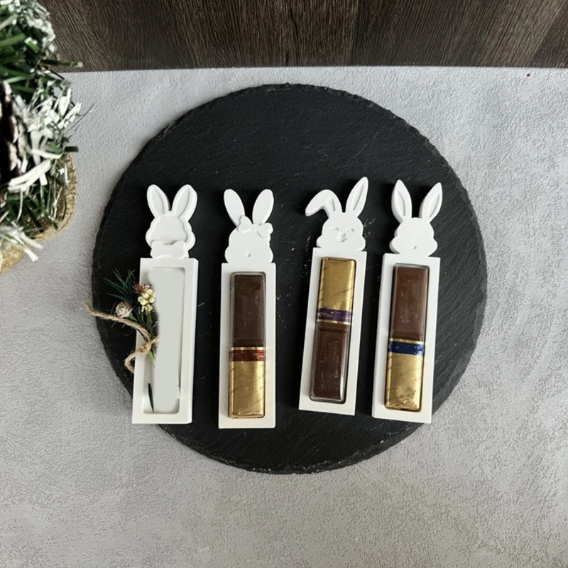 Easters Konijnen Molds Chocolade Holder Molds Siliconen Mold Gift Box Casting Mallen voor thuistafel Decoraties Y5GA