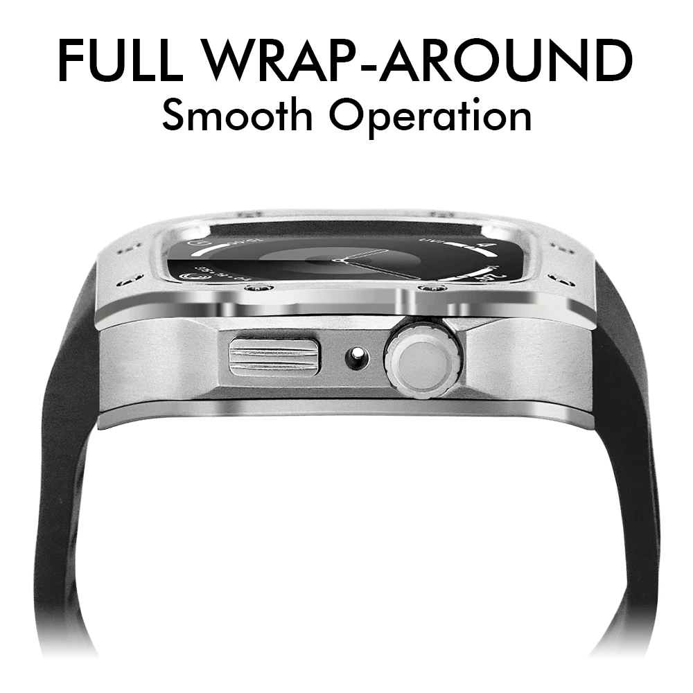 Stainless Steel Modification Kit for Apple Watch Case Band 9 8 7 6 5 4 SE  for iWatch Series 44MM 45MM Strap Case mod kit Access