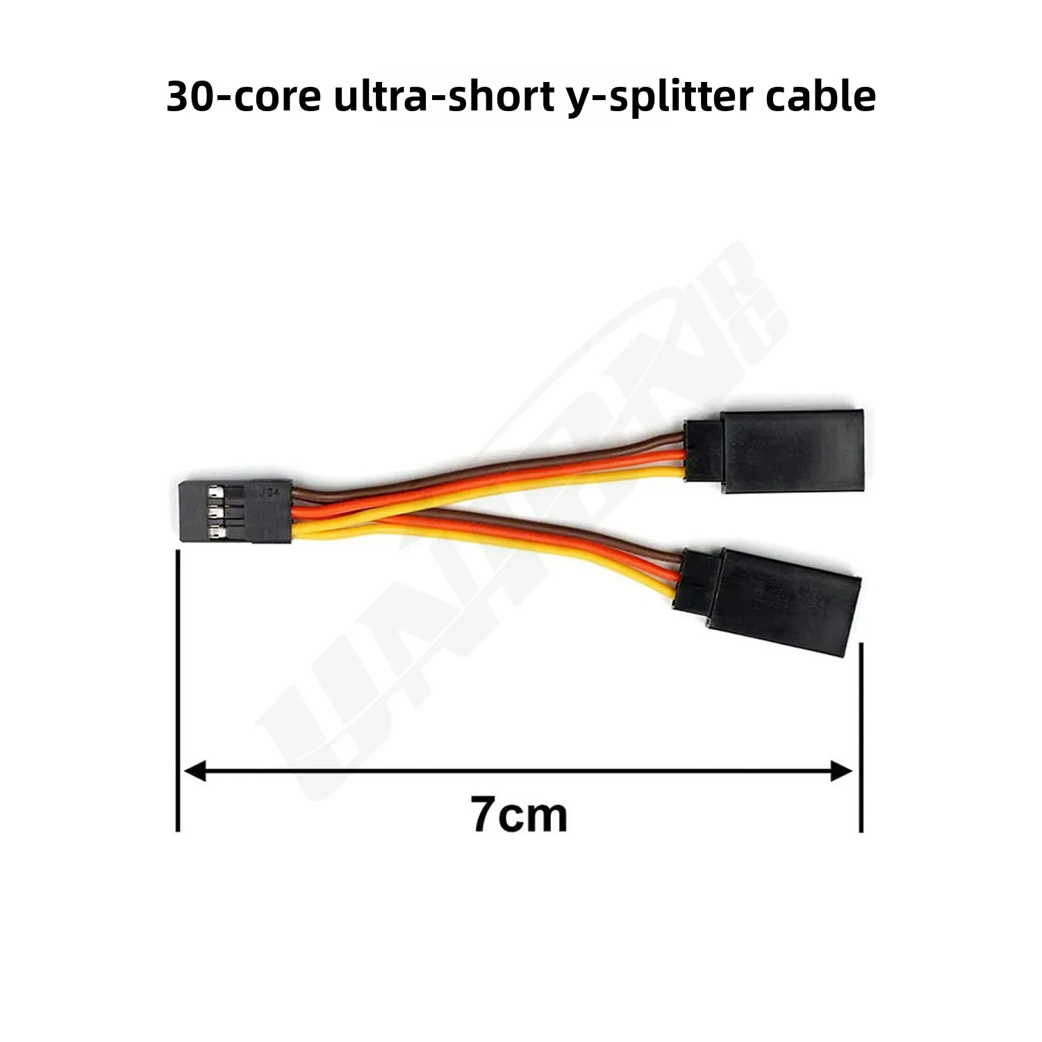 30AWG Servo Y-Harness Extension Cable 5cm - Brown Red Orange Wires, Short Splitter for RC Plane, Car, Drone & LED Light