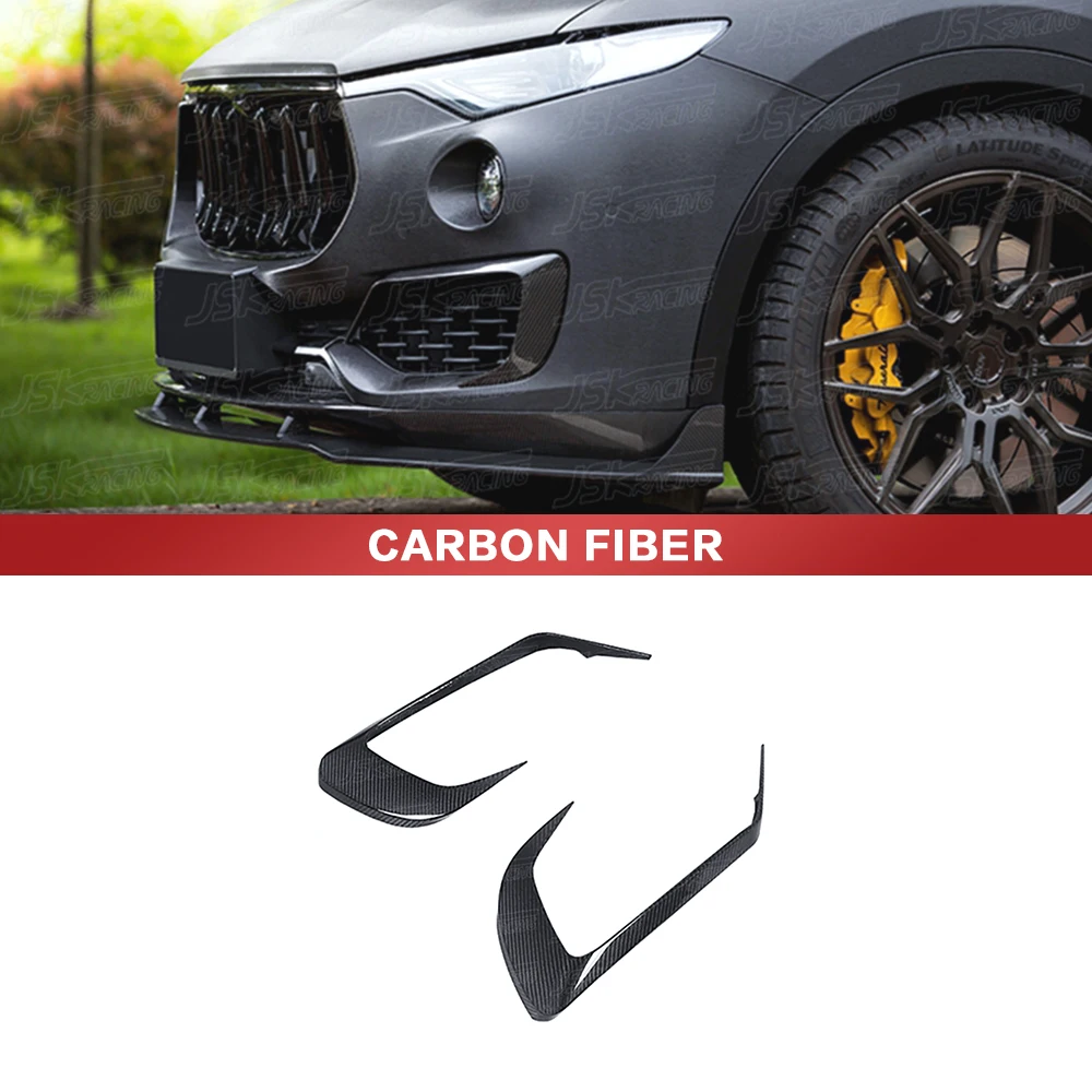 P Style Carbon Fiber Front Bumper Canards For Maserati Levante 2016-2019