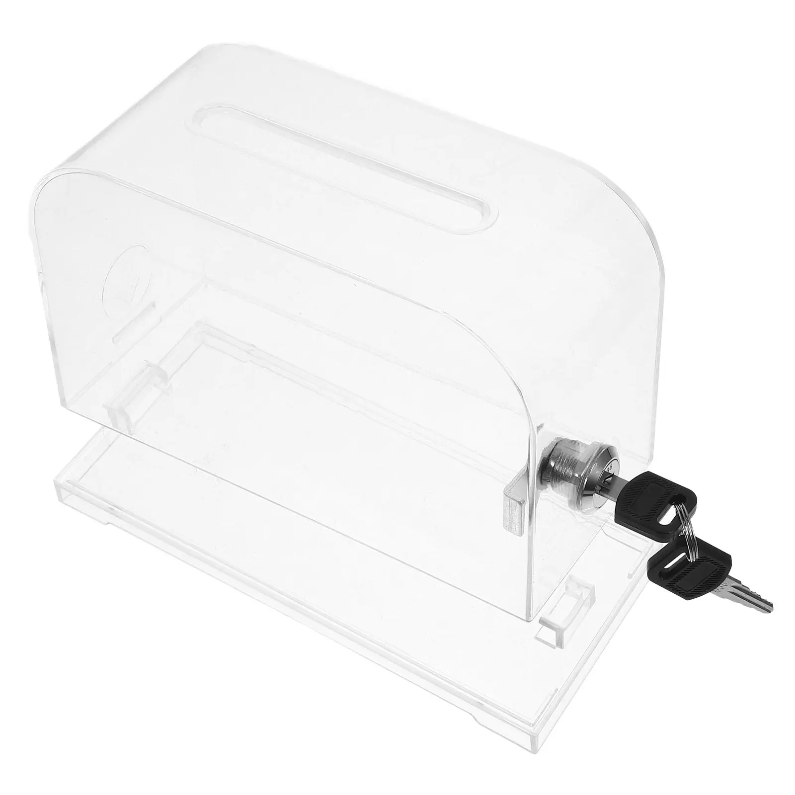 2Pcs Clear Acrylic Donation Keys Multifunctional Suggestion Ballot Voting Charity Fundraising Box Letter Post Container