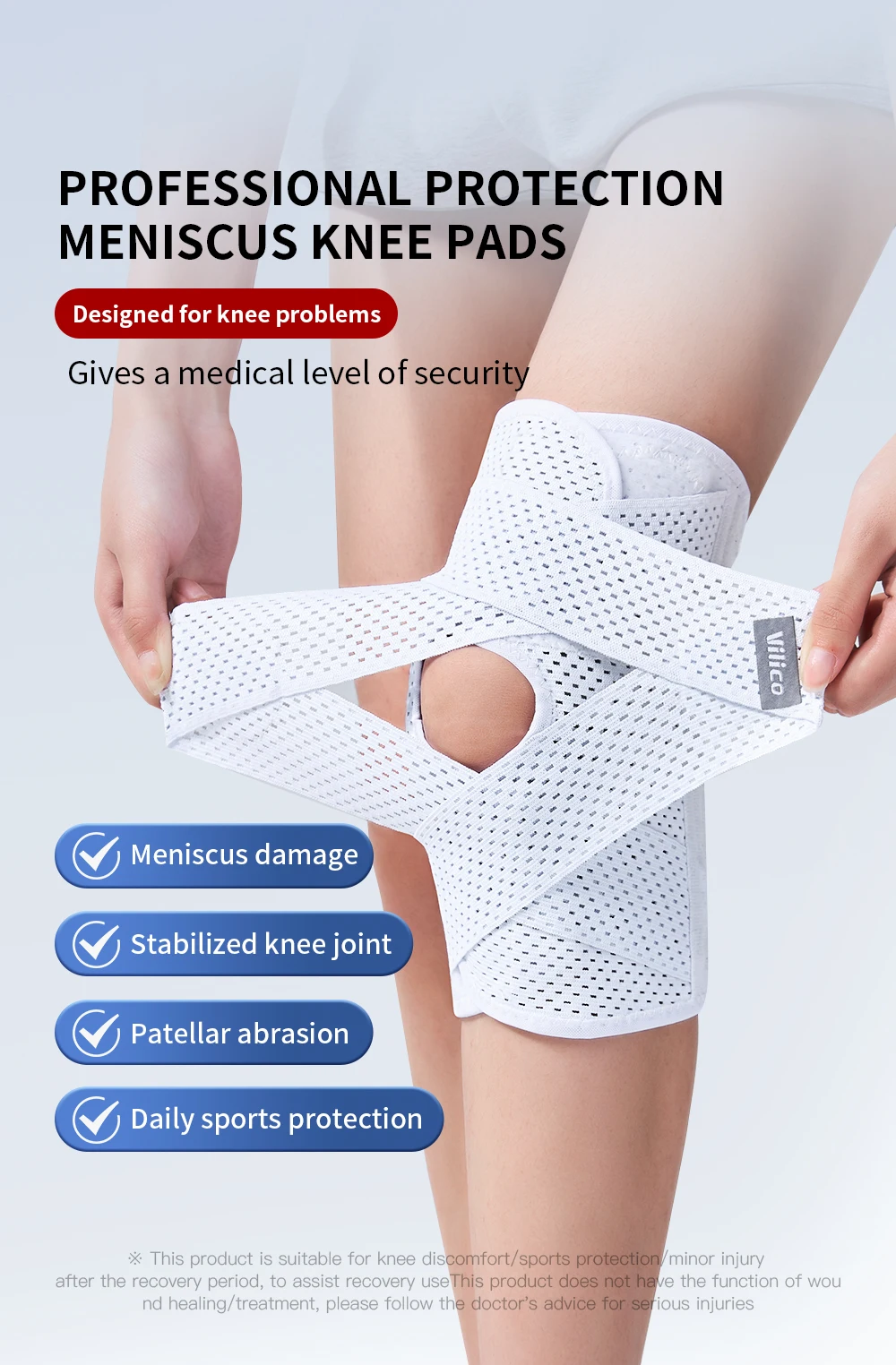 Outdoor-Sport-Knieschoner, Sommer-Dünnmodell für Männer und Frauen, Geeignet für Basketball, Laufen, Wandern und Andere Tägliche Sportarten – Detail 2