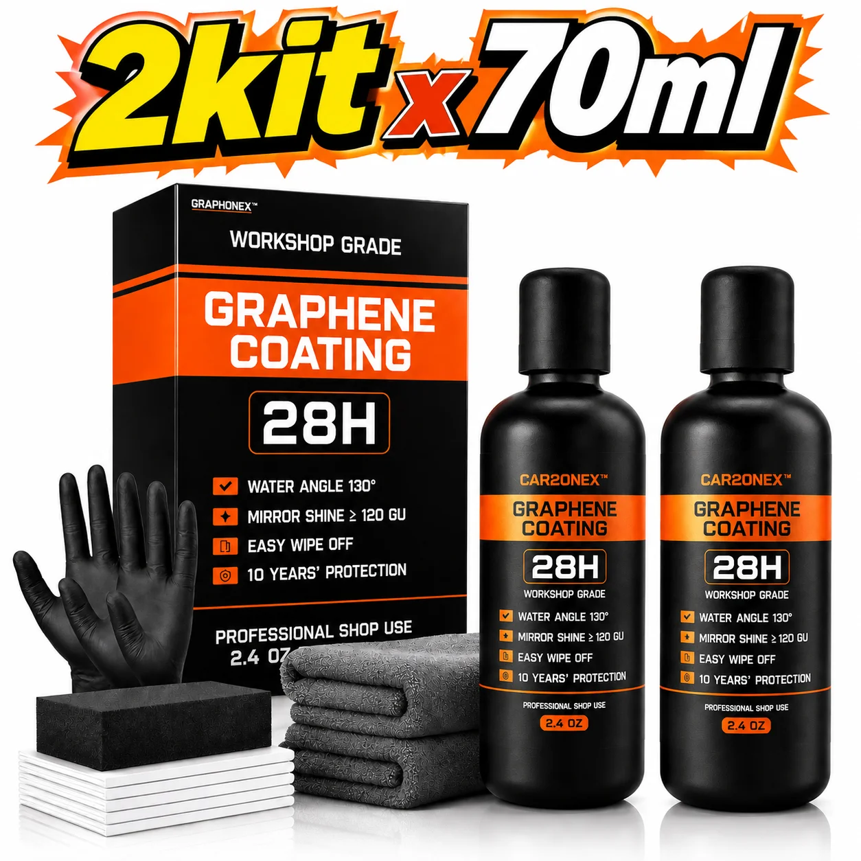 Graphene Ceramic Coating  with Self Healing and UV Track Technology Car Detailing Professionals 10+ Years of Protection