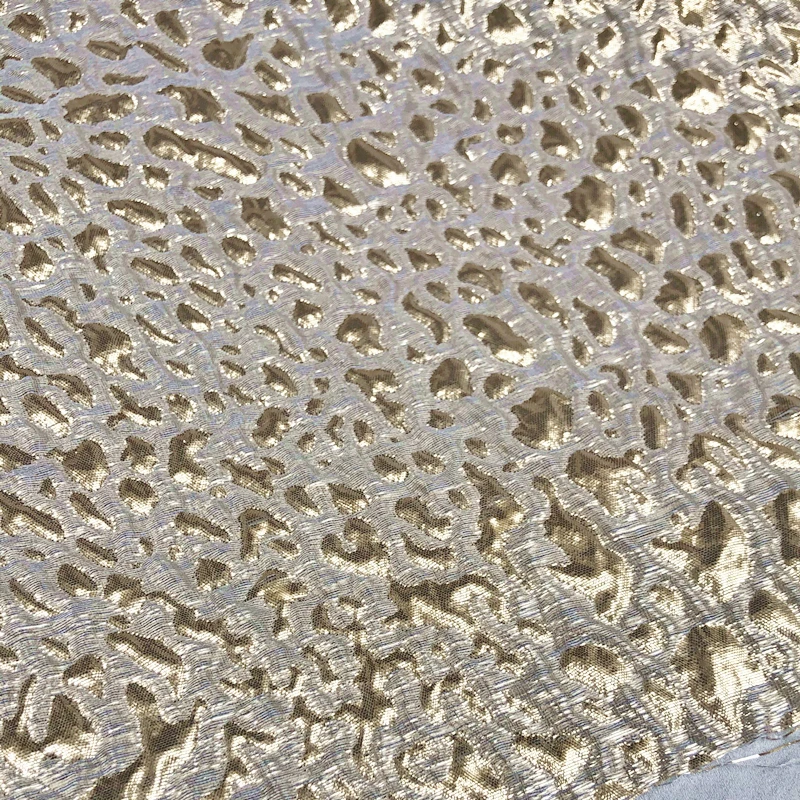 Golden Relief Fabric Dress Clothing Designer Apparel Sewing Fabrics for By The Meter Diy Polyester Material