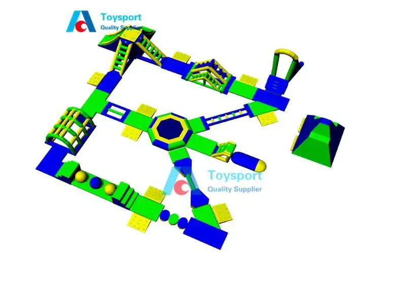 Certified Ce Inflatable Floating Water Obstacle Course / Water Park Games Manufacturer Rtified rtified