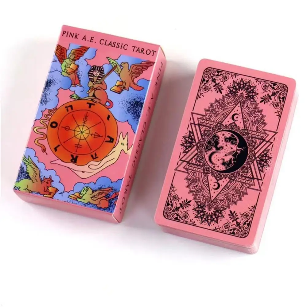 Pink Classic Tarot Decks Divination Personal Use Tarot Deck Full English Version Oracles Deck for Girl Board Game