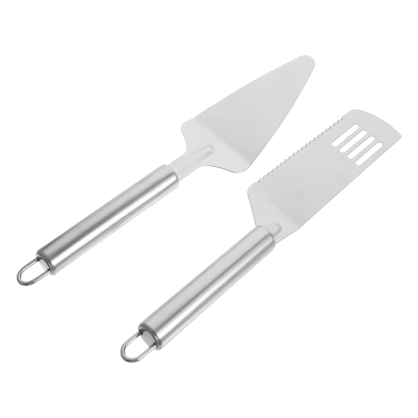 

2 Pcs Scoop Stainless Steel Pizza Spatula Kitchen Cooking Utensils Home Shovels Silver Cheese