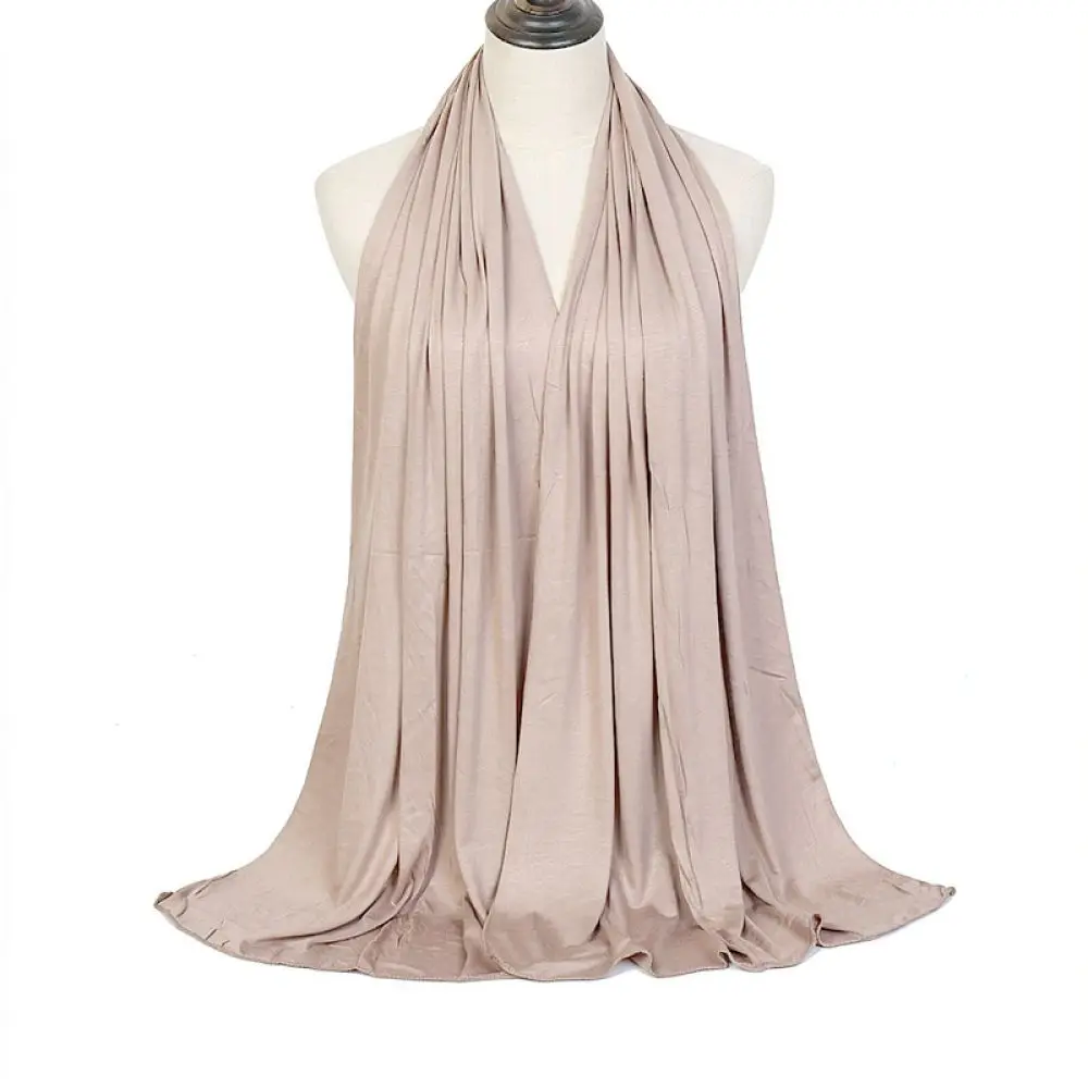 Elegant Women Jersey Long Scarf Breathable Headwrap Soft Fabric Hijab Fashion Sun Protection Shawl Outdoor Neck Warmer