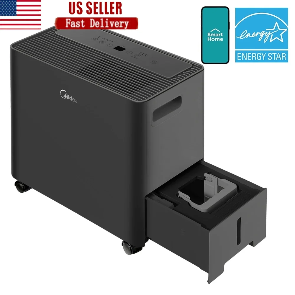 

Умный осушитель 50 пинтов со встроенным насосом, управление через приложение, голосовая активация, покрытие площадью 4500 кв. футов, цифровая панель, энергоэффективная