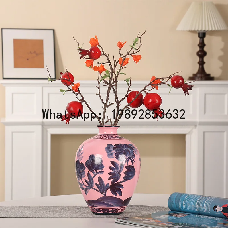 

Xl italian oriental ink wash ceramic vase - creative home decor entryway ornament - ceramic tabletop vase