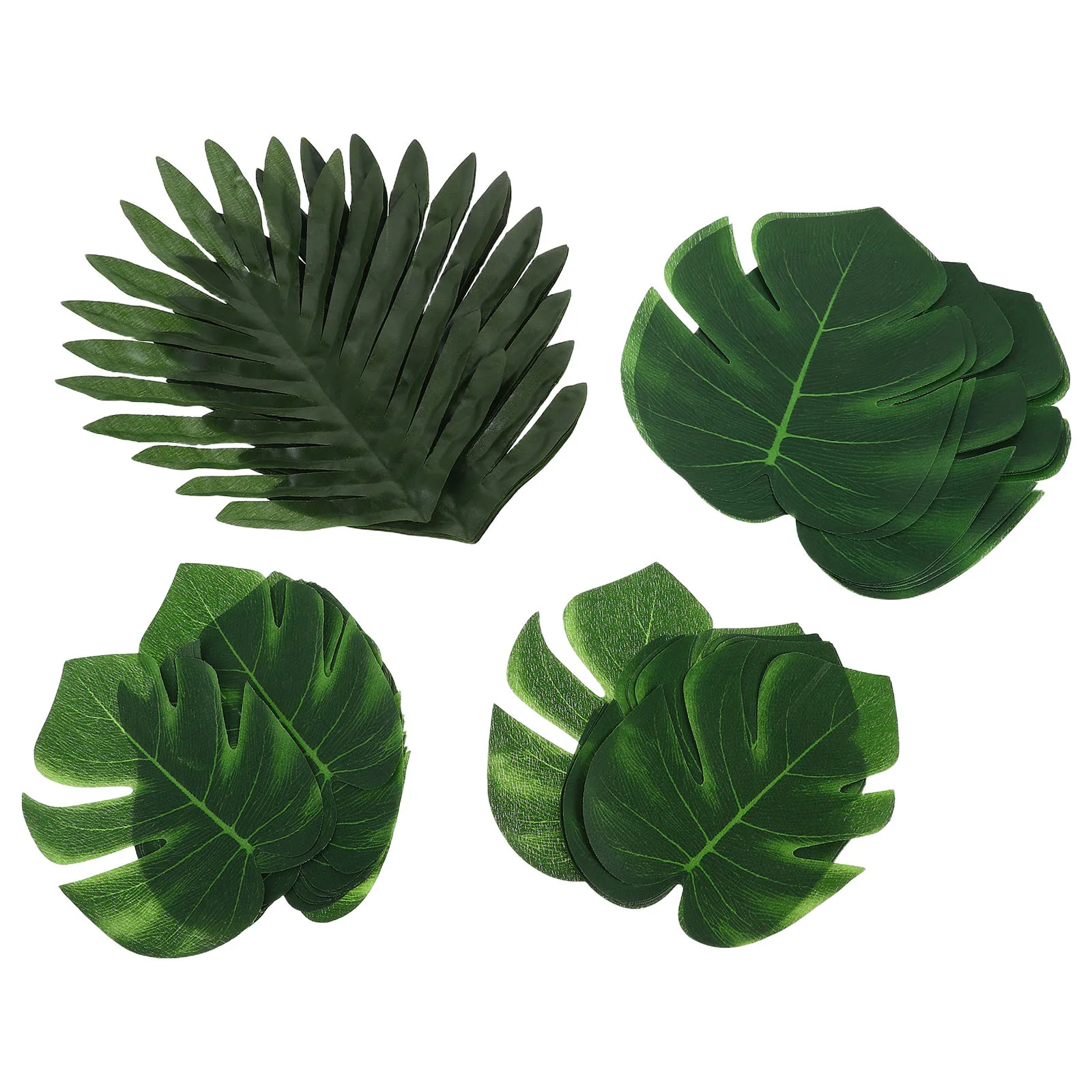 

48Pcs Artificial Monstera Leaves Realistic Faux Tropical Leaf for Party Table Decoration Jungle Hawaiian Luau Birthday Wedding