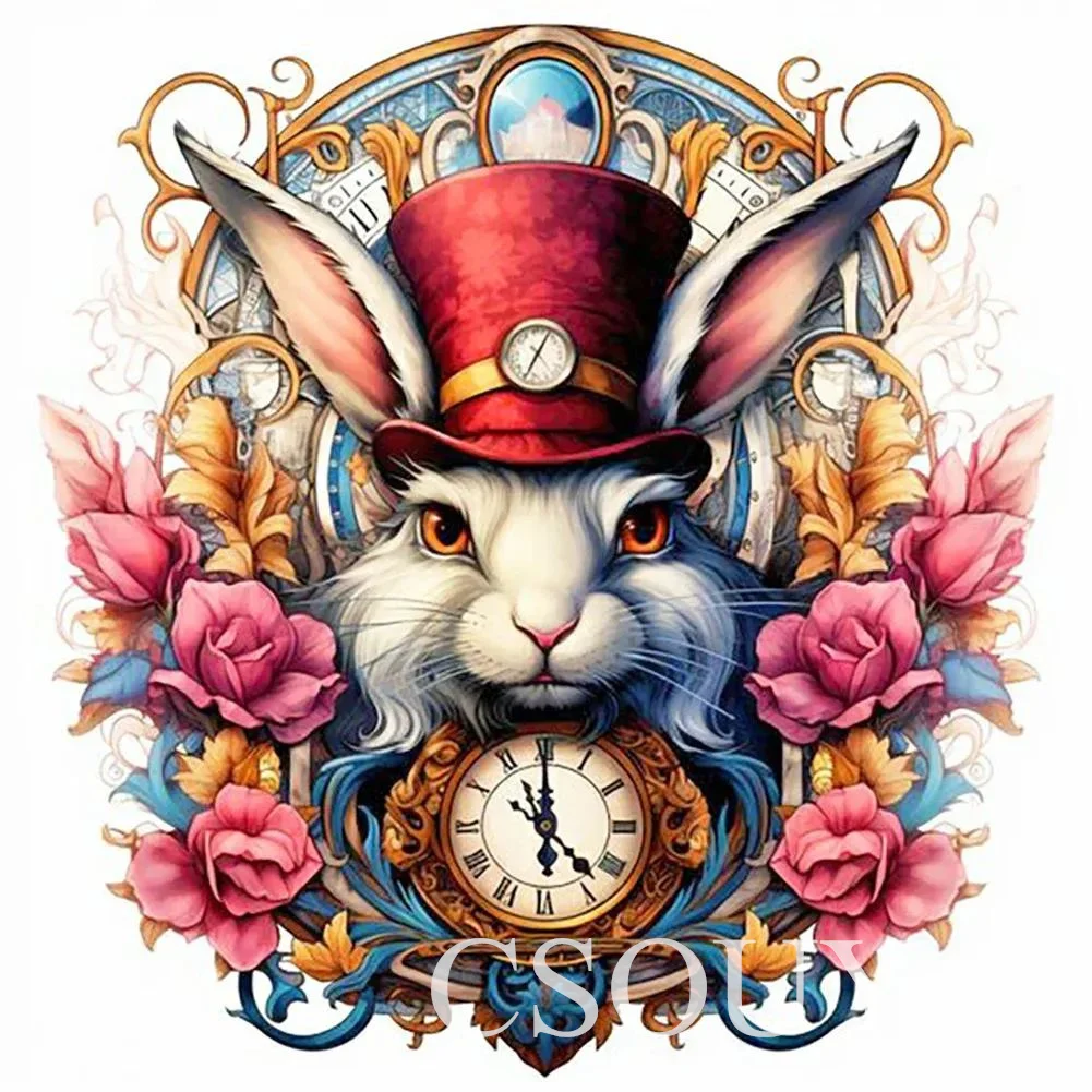 Crystal Full Square AB Diy Diamond Painting Cross Stitch Cat With Hat Animal Crystal Mosaic Embroider Needlwork Rhinestones Home