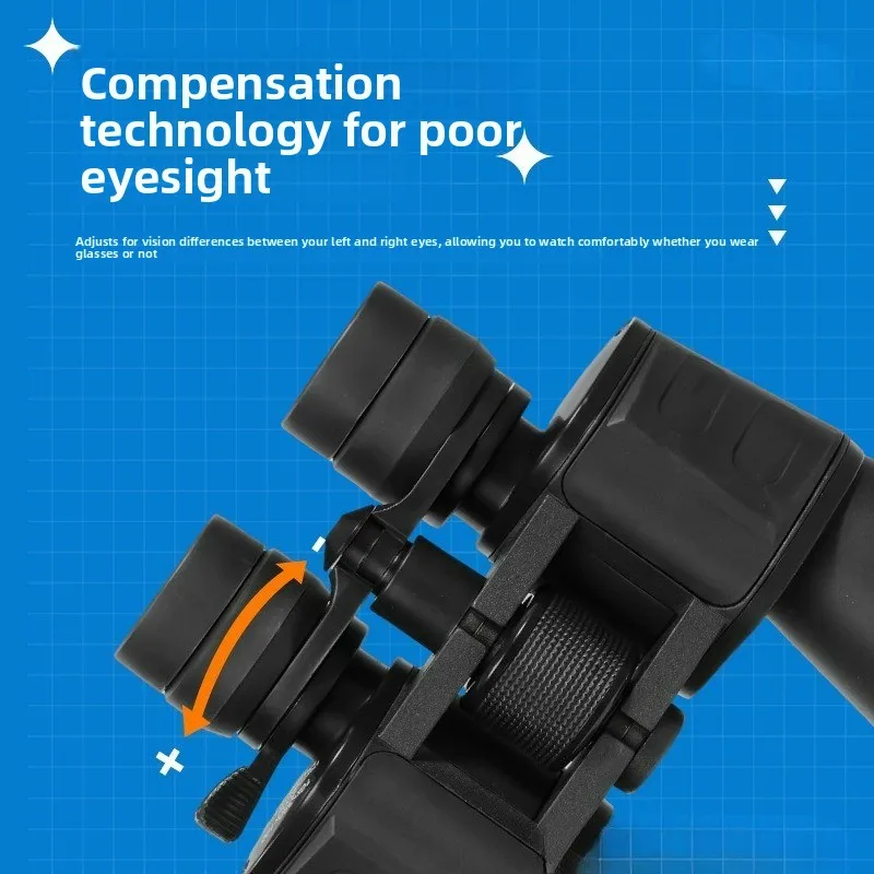 Binoculares con zoom de 10-380x100 con alta definición y gran aumento para senderismo al aire libre, visión nocturna y caza portátil