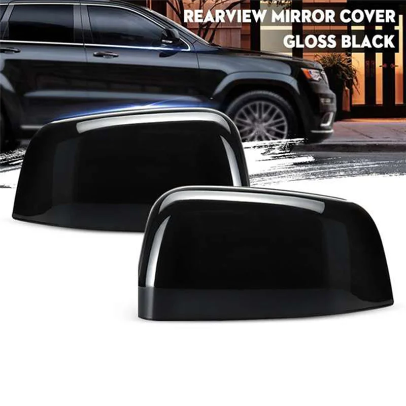 

Rearview Side Mirror Cover Cap 2Pcs Gloss Wing Mirror Styling For Jeep Grand Cherokee Dodge Durango 2011-2019