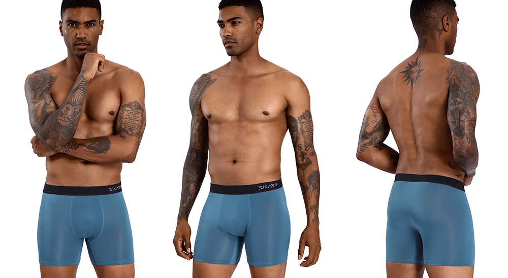5 stücke Neue Männer Höschen Polyester Boxer Unterwäsche Mann Pack Unterhose Herren Marke Sexy Homme Boxer Shorts Männlichen Eis Seide badehose – Detail 9