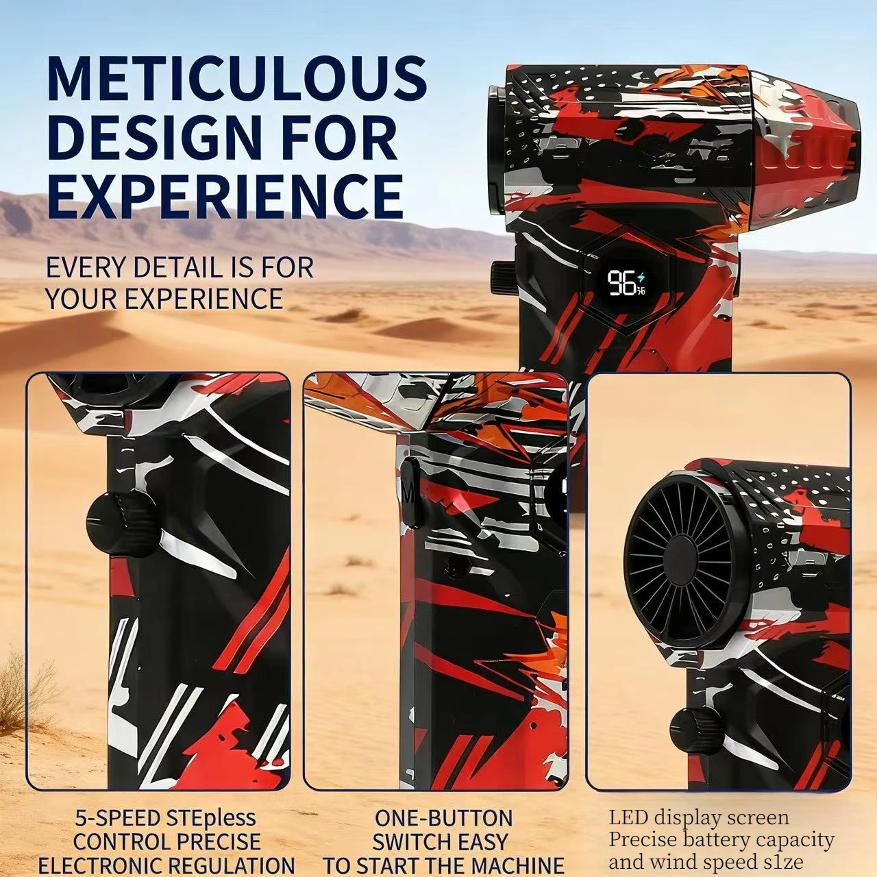 

L11Violent Fan 650000RPM Turbo Jet Fan 5000 мАч * 2 Мощный воздуходувка Duster Cleaner 200 Вт Высокомощный канальный вентилятор для чистки автомобилей ПК