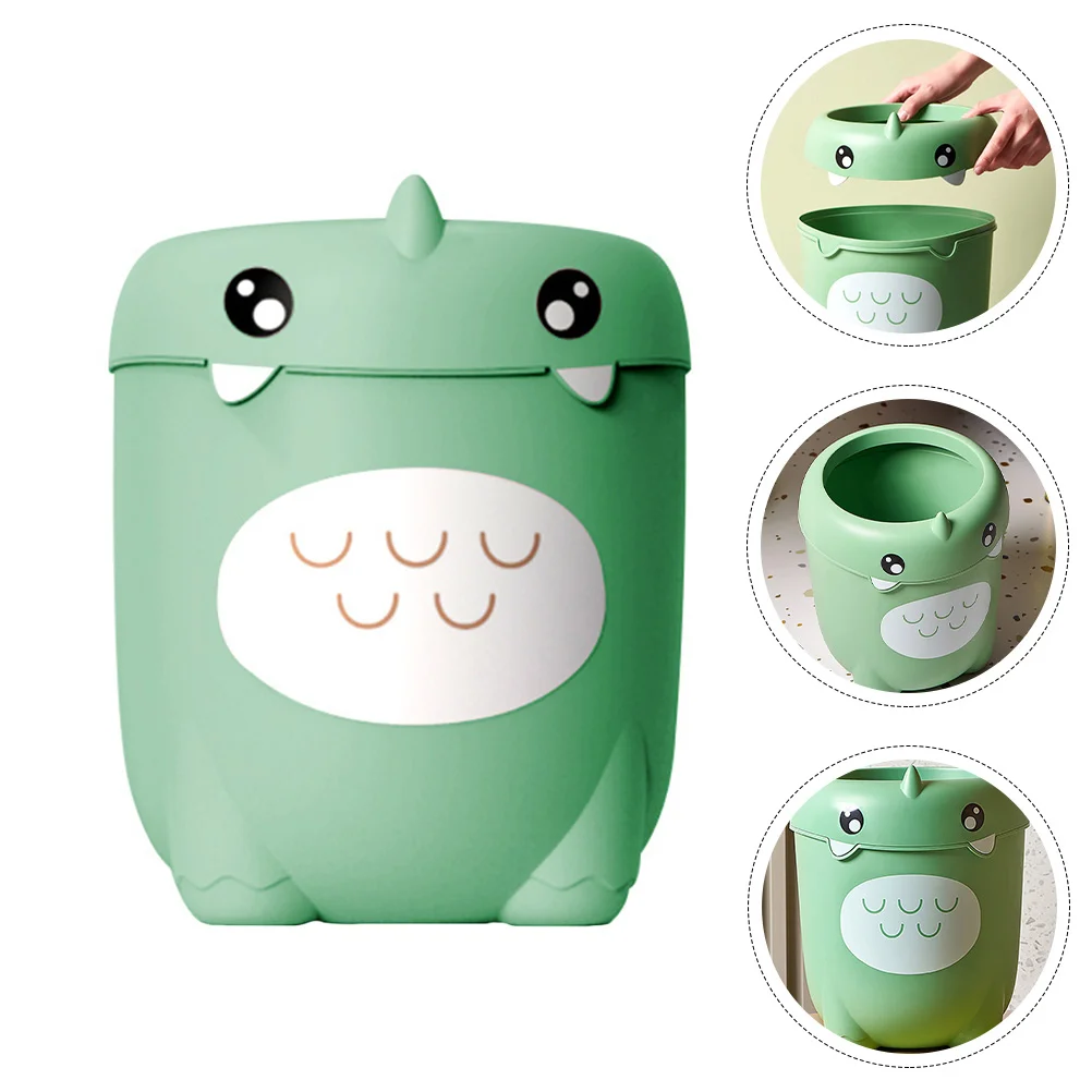 

Cartoon Dinosaur Trash Can for Children, Cute Bin, Garbage Room Container, Container Basket, Desktop, Kitchen Wastebasket Holder