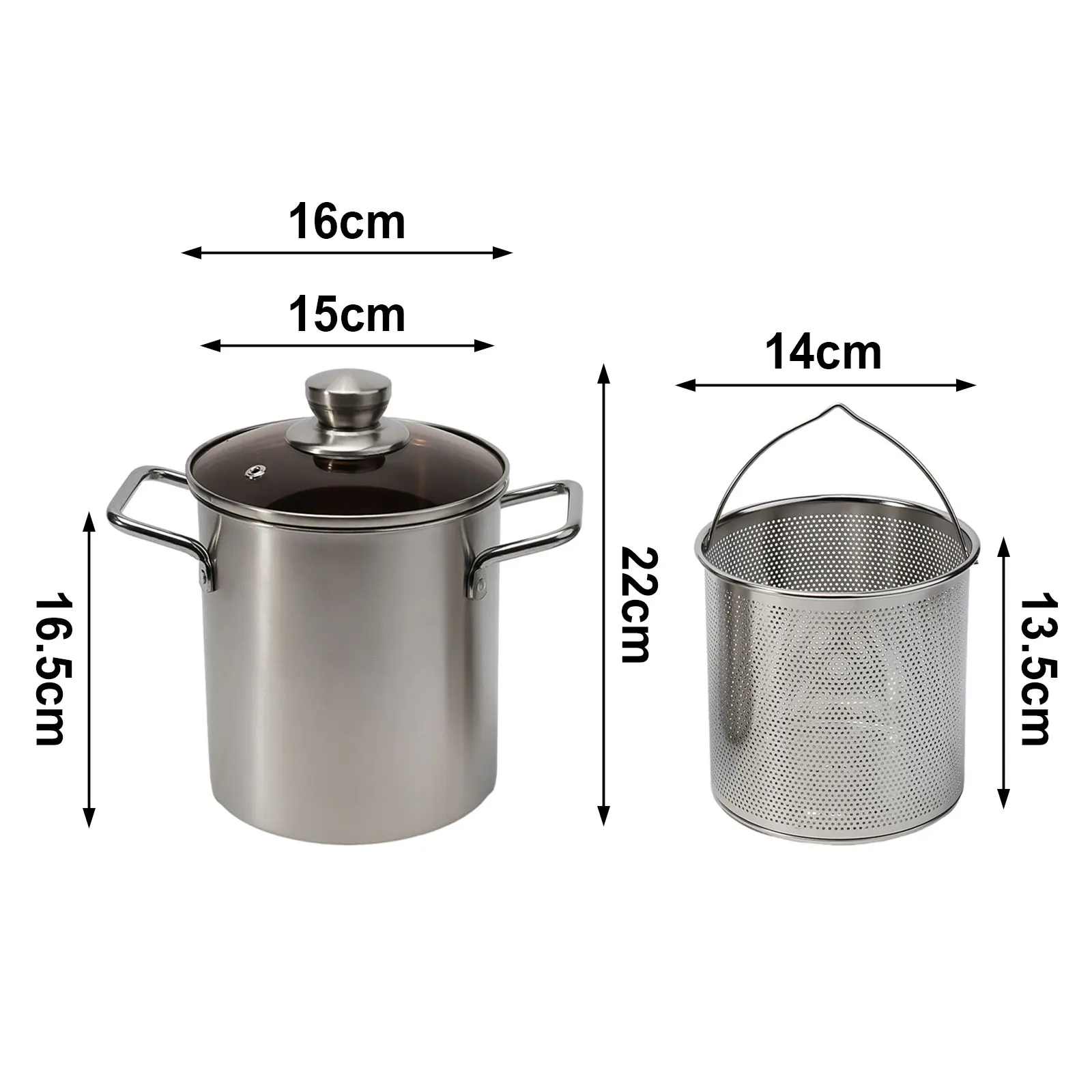 Tempura French Fries Fryer Stainless Steel Deep Frying Pot Chicken Fried Pan Strainer Fritadeira Kitchen Cooking Tool Oil Filter