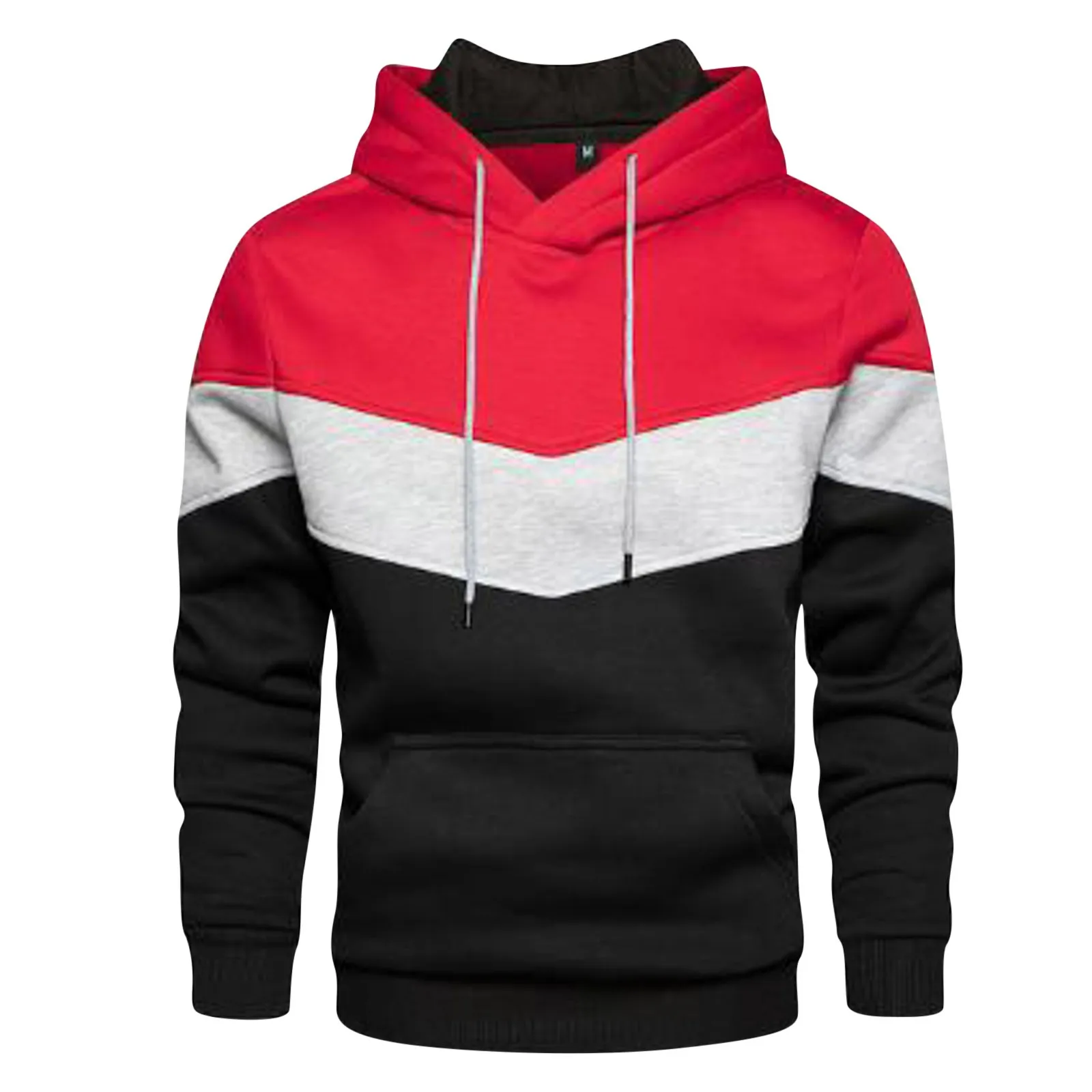 Men's Casual Hoodies Patchwork Color Blocking Sweatshirts Spring And Autumn Street Casual Sports Tops Loose Male Hoodies