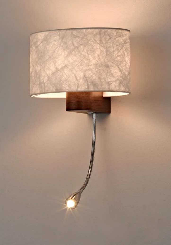 Modern LED Wall Lamp Fabric Lampshade Atmosphere Reading Wall Light Bedroom Bedside Hotel Adjustable Angle Spotlight Home Decor