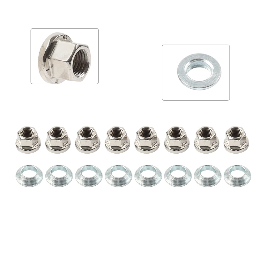 8pcs Motorbike Wheel Flange Lug Nut Kit Taper Adaptor M10-1.25 for Honda TRX450R ATV
