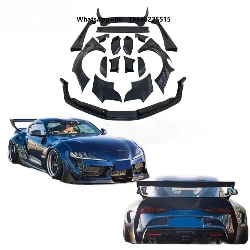 Rocket Style Wide Body Kit For  A90 Front Bumper Side Skirts Fender Flares Rear Wing Parts