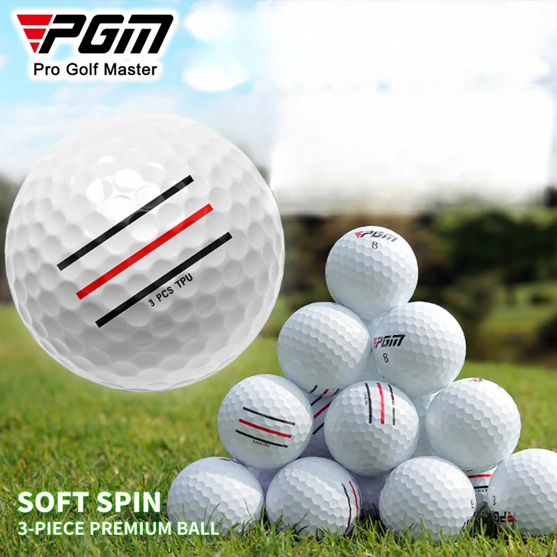 La pallina PGM Golf Match Balls Triple Layer TPU Triple Line Ball ha una sensazione di colpo morbida e un forte controllo della rotazione forniture