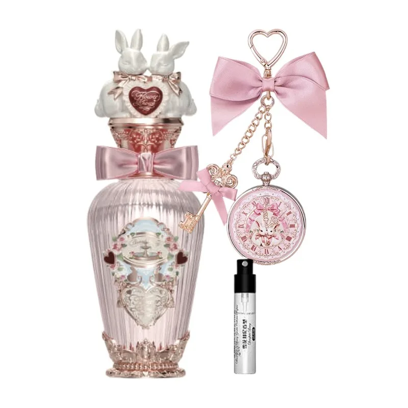 Flower Knows Bunny Garden Fruit Perfume Eau De Fragrance Lip Balm Highlighter Pressed Powder Set Long Lasting Makeup Kit