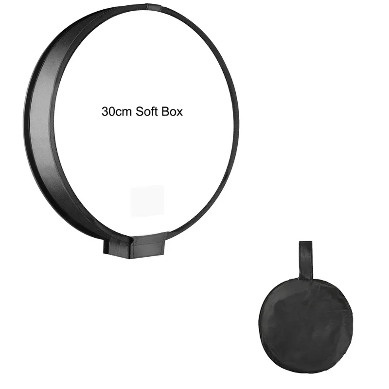 Складной мини-софтбокс, 12 дюймов 30 см/15 дюймов 40 см, Круглый софтбокс для студийной съемки, рассеиватель для вспышки, софтбокс для Nikon, Canon, Yongnuo, Sony Speedlight